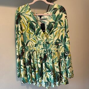 Torrid Green Leaf Print Top